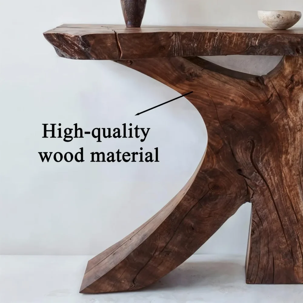 Farmhouse Console Table,  Narrow Live-Edge Solid Wood - Image 3
