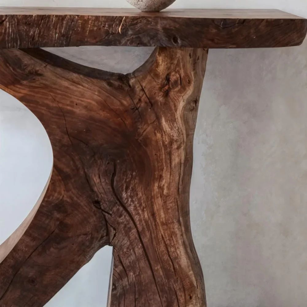 Farmhouse Console Table,  Narrow Live-Edge Solid Wood - Image 5