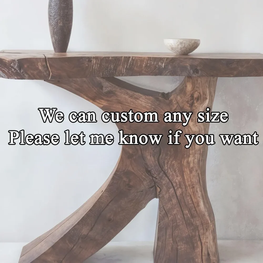 Farmhouse Console Table,  Narrow Live-Edge Solid Wood - Image 6