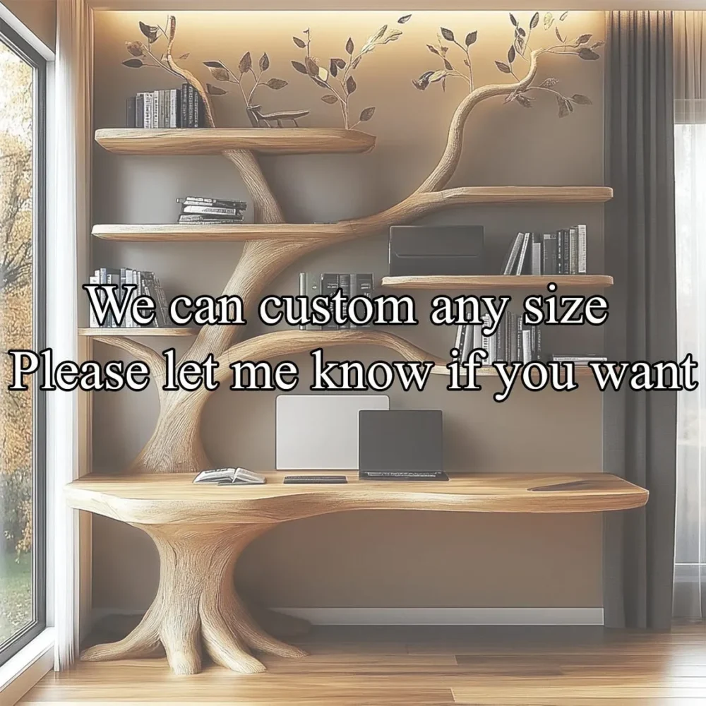 Tree Bookshelf,  Solid Wood Decorative Bookcase - Image 4