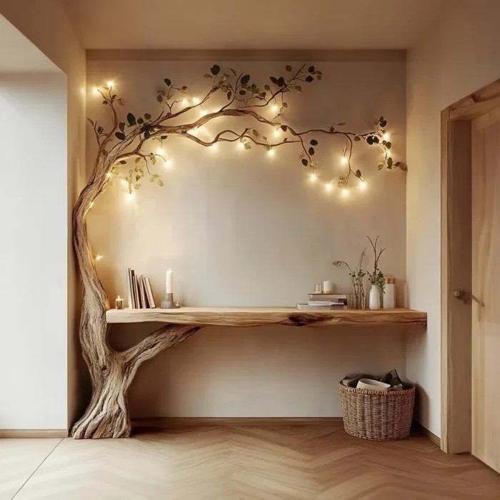 Custom Tree Bookshelf,  Natural Solid Wood